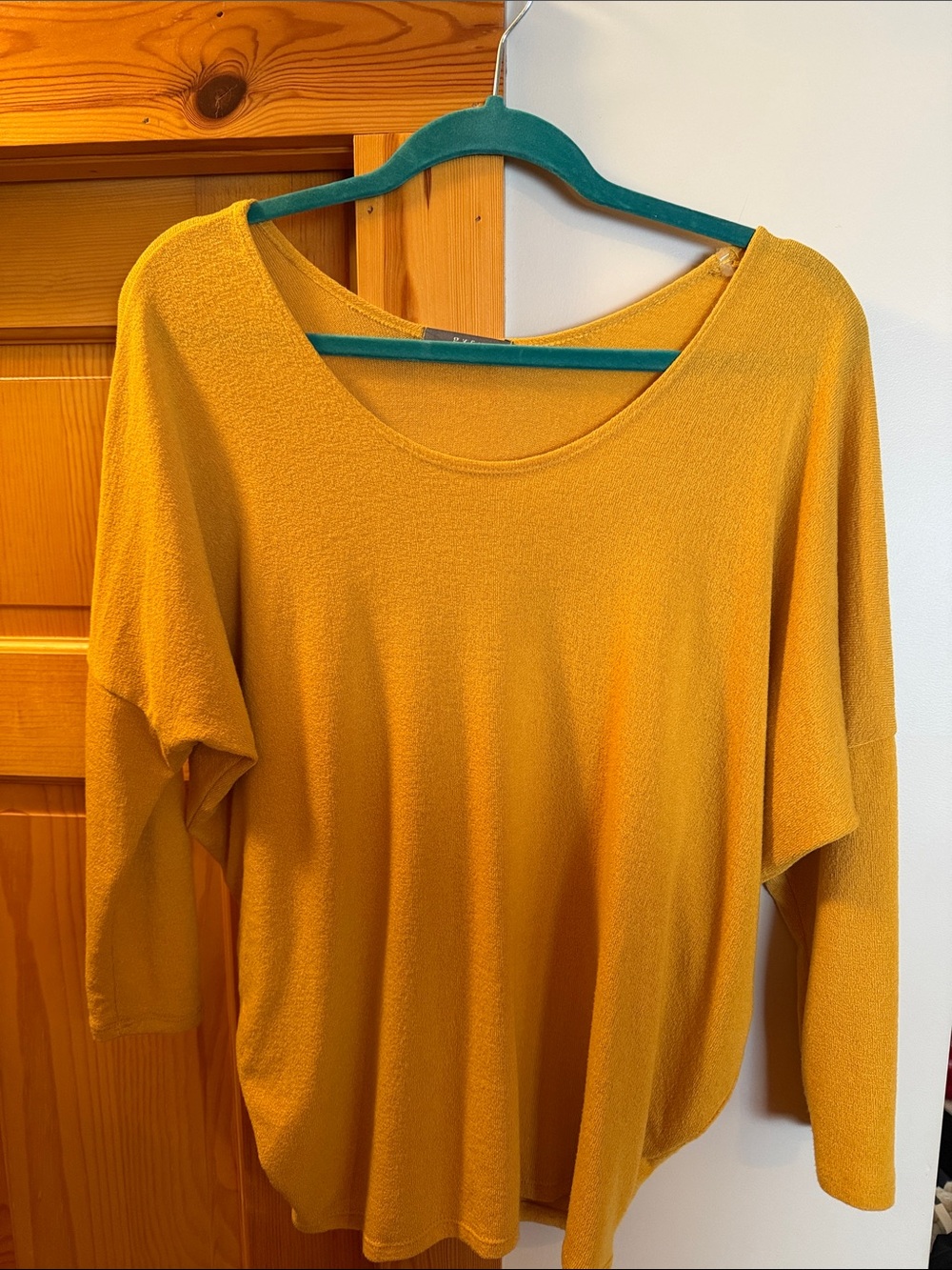Women's Mustard Yellow Relaxed Knit Blouse